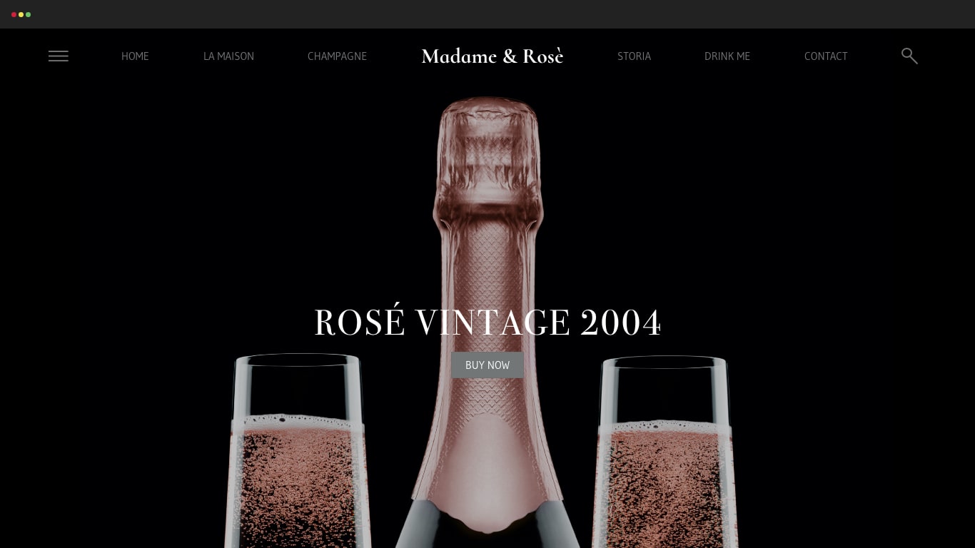 Sito web champagne versione Desktop