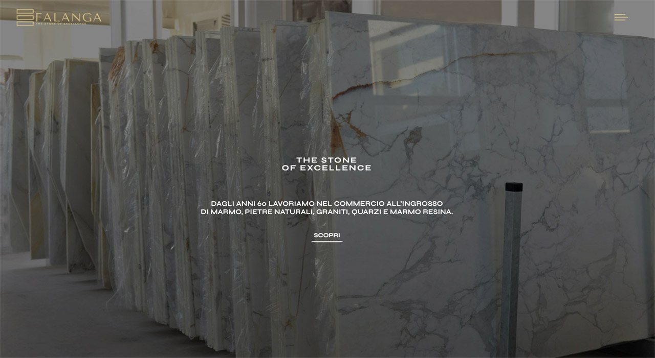 Sito web per marmo versione desktop