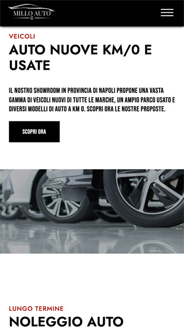Sito web concessionaria versione mobile